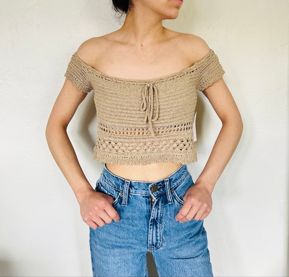 Oceanus crochet Crop top